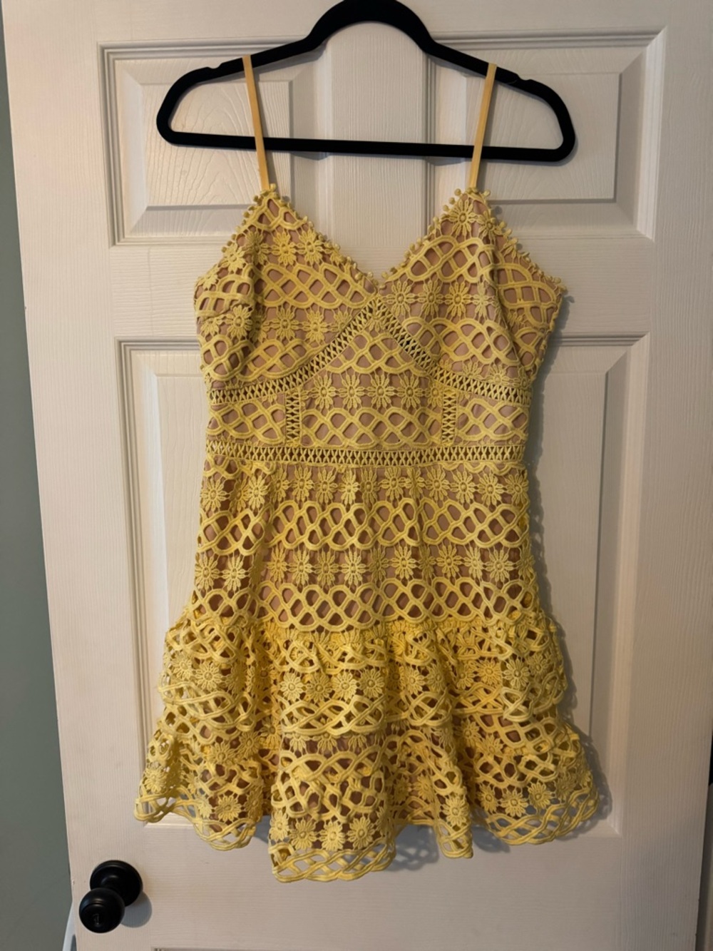 Lulu's Yellow Lace Mini Dress